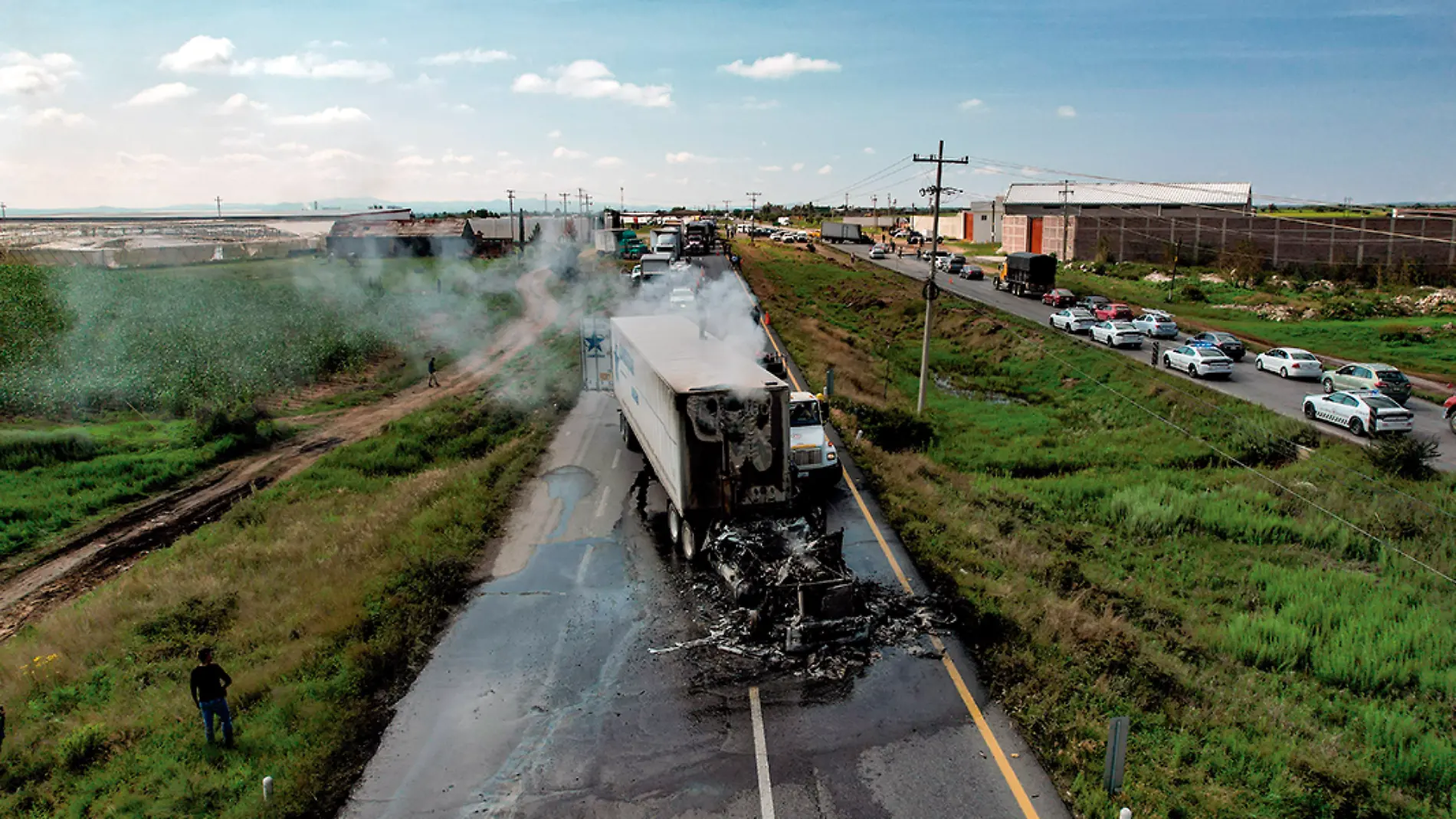 Bloqueo carretero en Zacateas